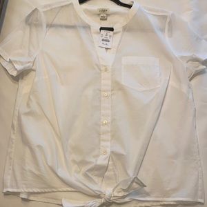 Jcrew White Button Down Blouse